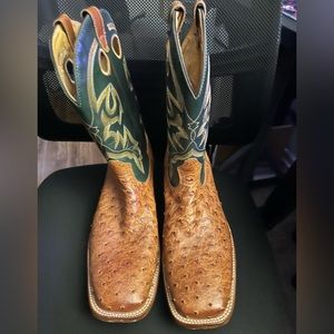 Boulet Brand Genuine Ostrich Cowboy Boots